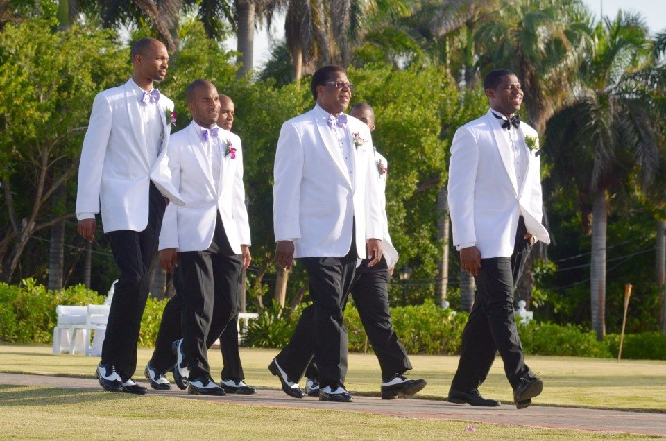 Guys Walking to the Ceremony