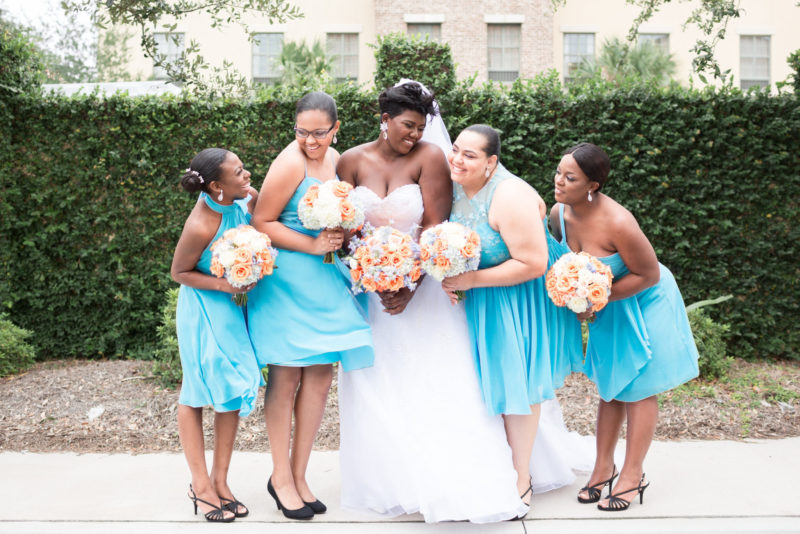 Soft Orange and Blue Hued Savannah Nuptials