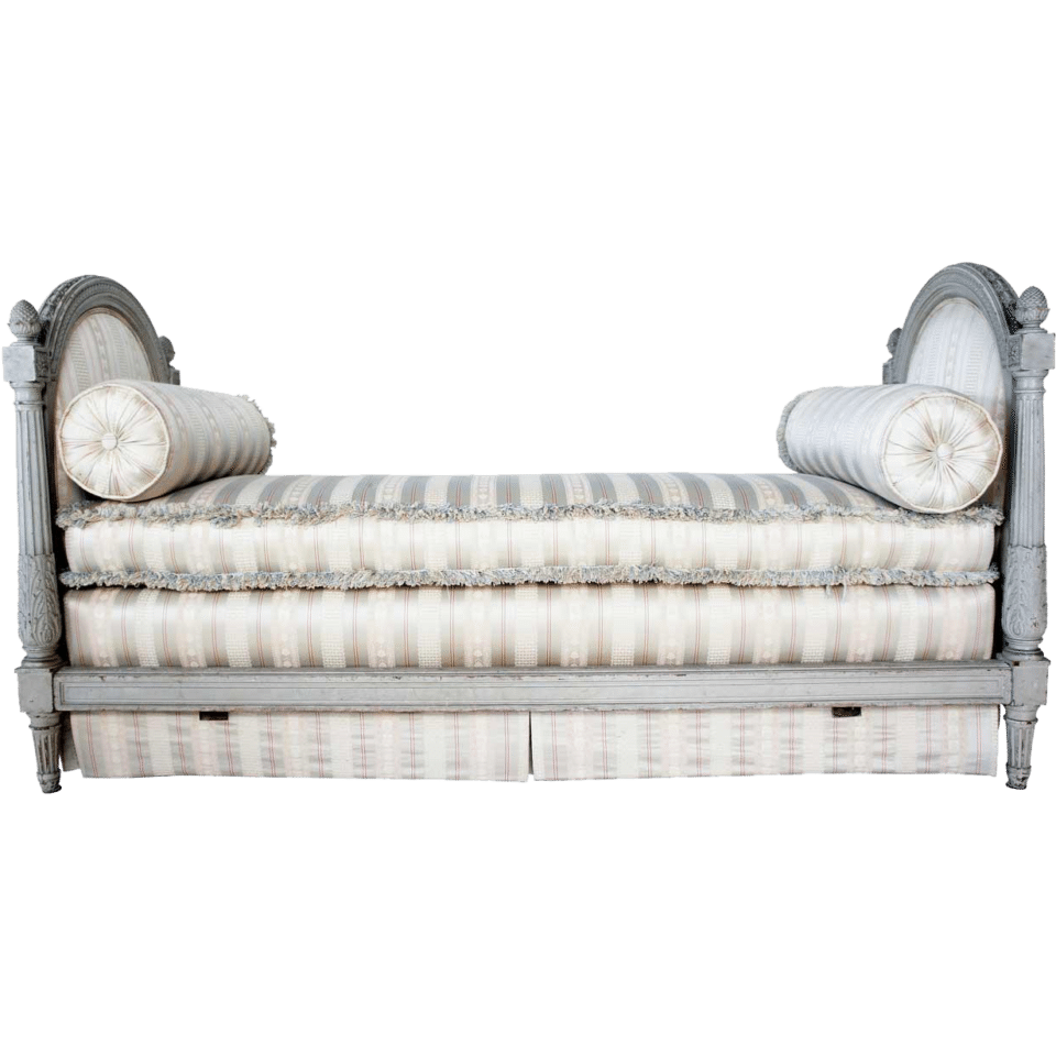 French Louis XVI Style Painted and Upholstered Daybed