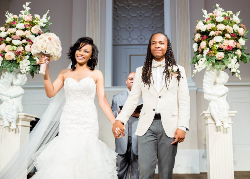 Virginia College Sweethearts Say "I Do" with Blush and Rose Gold