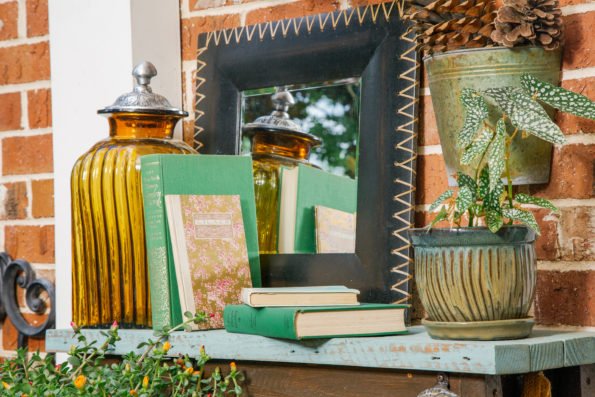 books used in outside decor theme. 