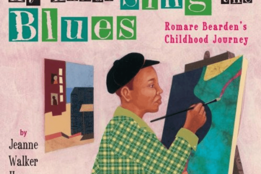 Black Art Inspired Books for Kids To Add To Your Library - A person holding a sign - My Hands Sing the Blues: Romare Bearden's Childhood Journey