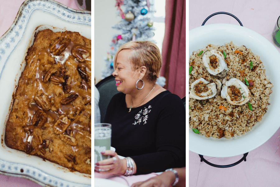 “What’s Gina Cooking?” Evokes Childhood Memories with Dishes - A group of people sitting at a table with a plate of food - Vegetarian cuisine