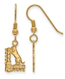 Solid 925 Sterling Silver with Gold-Toned Spelman College Small Dangle Earrings (10mm x 14mm)