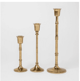 3pc Taper Candle Holder Set Gold – Threshold