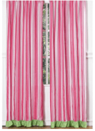 Sweet Jojo Designs Pink, Green and White 84-inch Window Treatment Curtain Panel Pair for Olivia Collection – 42 x 84
