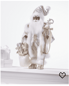 HOLIDAY LANE SHINE BRIGHT 18″ AFRICAN AMERICAN SANTA WITH GIFT BAG & STAFF, CREATED FOR MACY’S