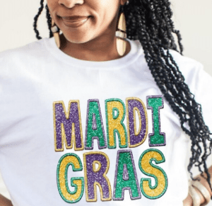 Mardi Gras Faux Glitter T-Shirt | Mardi Gras Shirt